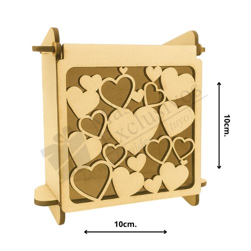 Caja de MDF diseño de CORAZONES