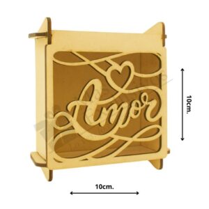 Caja de MDF diseño de AMOR con Infinitos