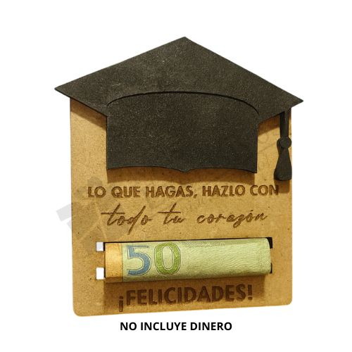 Porta Dinero de Graduación en MDF - Personalizable