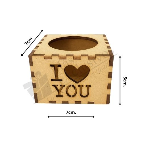 Caja de MDF Personalizada para Maceta Pequeña de 5cm.