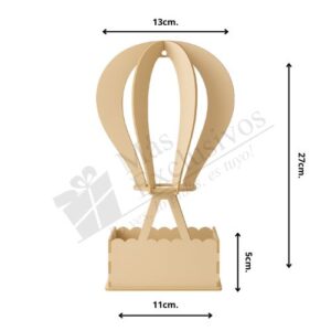 Globo Aerostático en MDF para centro de mesa